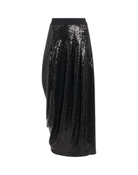 MAQUETTE: Long sequin skirt in iridescent black