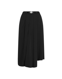 METEOR: Black pull-on skirt with asymmetric wrap