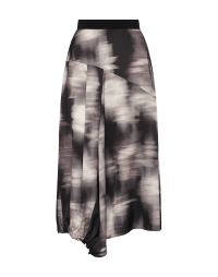 LITERALLY: Printed tech satin asymmetric skirt