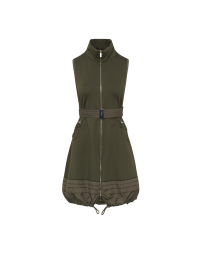 PARKA: Army green sleeveless parka style coat-dress
