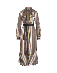 MESMERIC: Shirtwaist dress in directional stripe