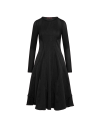 HYPNOTISE: Flared dress in panels of jacquard and sports black jersey