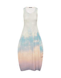AT-LENGTH: Sleeveless dress in sky print Sensitive®