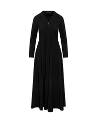 GARLAND: Maxi abito nero con zip frontale