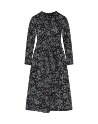 BEMUSEMENT: Knee-length printed dress with zip front