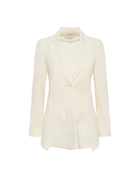 INTELLECT: Unstructured jacket in cream Sensitive®