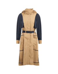 UNDERCOVER: Inside-out parka in tan and navy