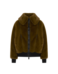 COLLABORATE: Khaki faux-fur jacket
