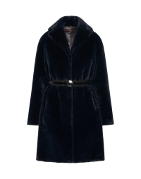 ASTUTE: Navy faux fur three quarter coat