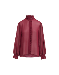 QUIZ: Camicia con rouche in georgette tecnico rosso porpora