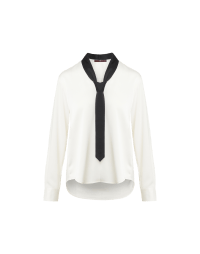 TEASER: Satin shirt with man's necktie-style collar