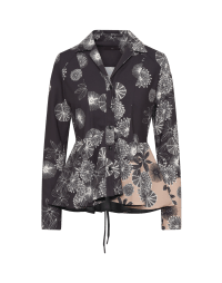 FRIVOLOUS: Fitted shirt-jacket in graphic and floral print