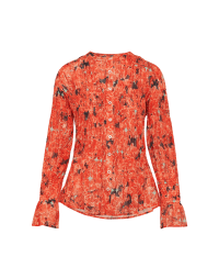 REAFFIRM: Camicia con arricciature orizzontali in georgette stampato