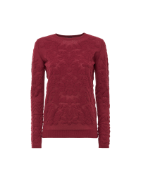 ENIGMA: Crew sweater with raised floral pattern