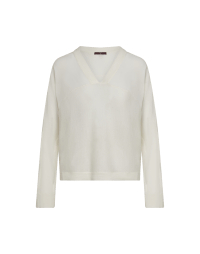 NOWHERE: Ivory v-sweater in semi-sheer and fine knit