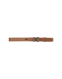 LUCKY: Clip buckle belt in brown suede and textured leather