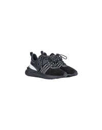 COURANT: Sneakers in pelle e camoscio nero con profilo bianchi