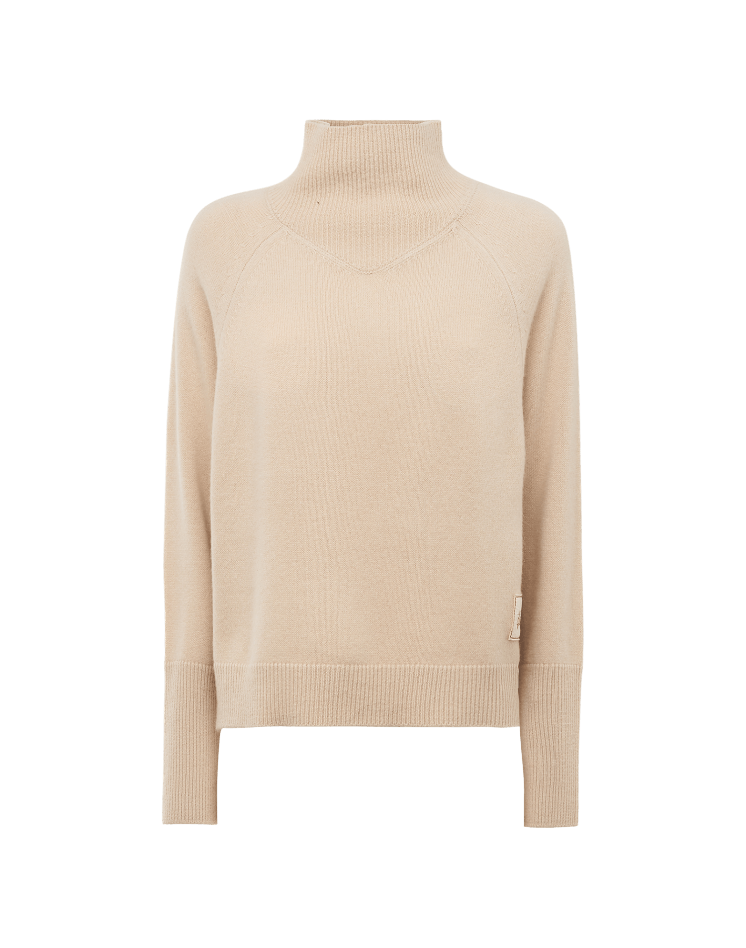 PEACE: Turtleneck sweater with longer back hem