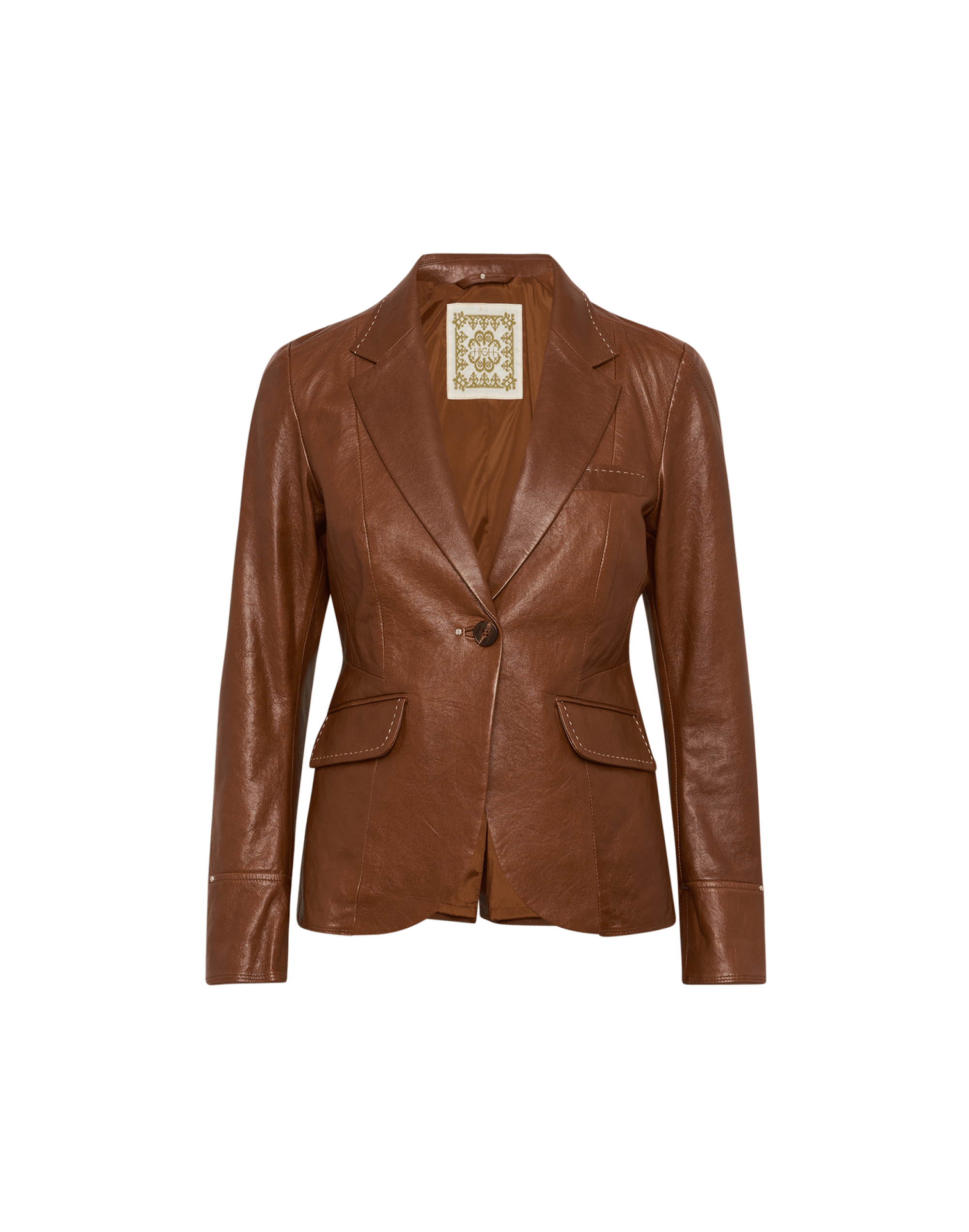APPRAISE: Fitted jacket in dark tan leather